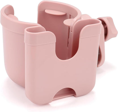 Stroller Cup Holder with Phone Holder, Baby's Feeding Bottle Holder,Upgraded Universal Cup Holder,Bike 2-in-1 Cup Phone Holder for Stroller, Bike, Wheelchair, Walker, Scooter Pink