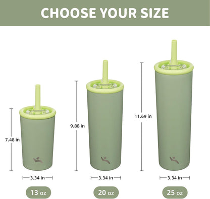 20 oz Insulated Stainless Steel Water Bottle for Coffee & Water | BPA-free, leak-proof reusable bottle with straw lid for coffee, iced drinks, office, travel & daily hydration
