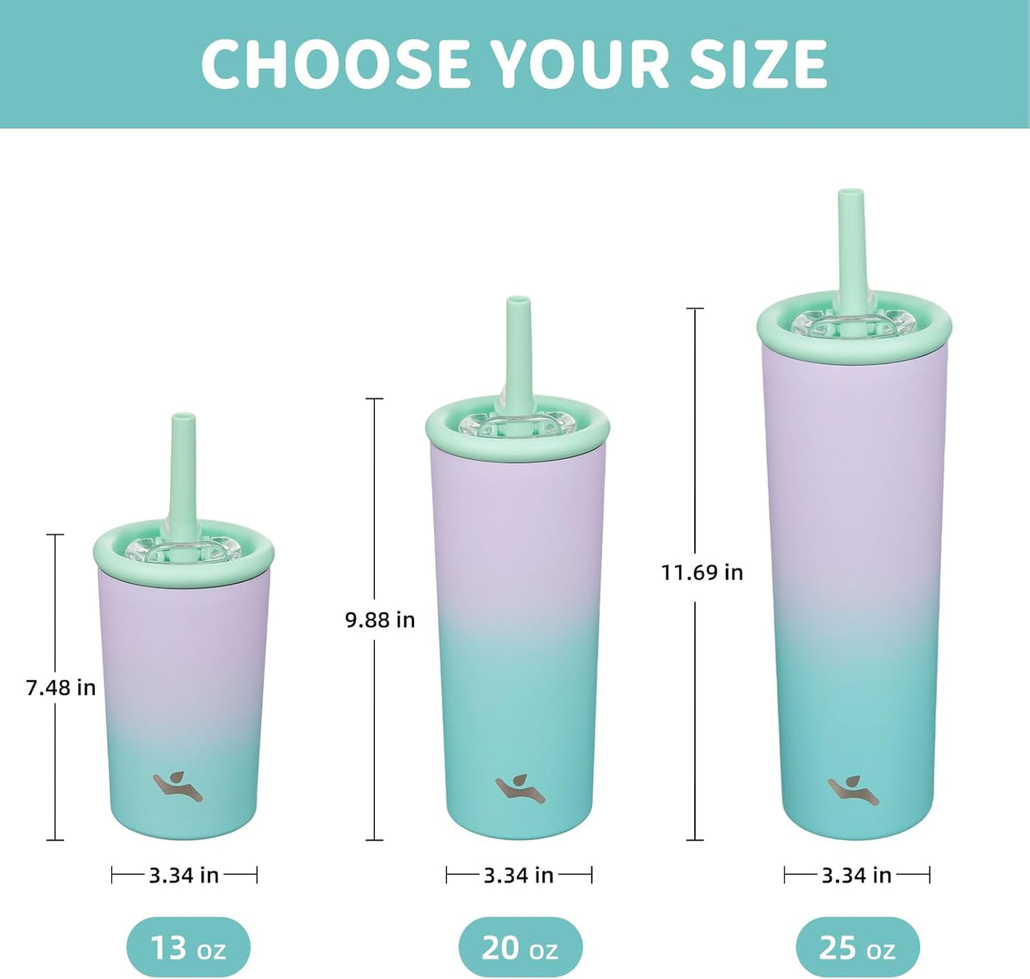 20 oz Insulated Stainless Steel Water Bottle for Coffee & Water | BPA-free, leak-proof reusable bottle with straw lid for coffee, iced drinks, office, travel & daily hydration