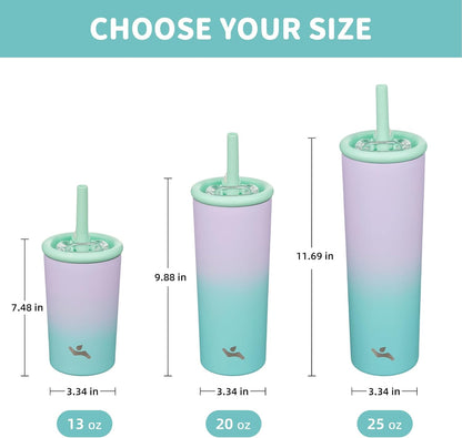 20 oz Insulated Stainless Steel Water Bottle for Coffee & Water | BPA-free, leak-proof reusable bottle with straw lid for coffee, iced drinks, office, travel & daily hydration