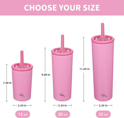 20 oz Insulated Stainless Steel Water Bottle for Coffee & Water | BPA-free, leak-proof reusable bottle with straw lid for coffee, iced drinks, office, travel & daily hydration
