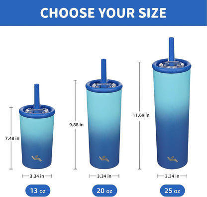 20 oz Insulated Stainless Steel Water Bottle for Coffee & Water | BPA-free, leak-proof reusable bottle with straw lid for coffee, iced drinks, office, travel & daily hydration