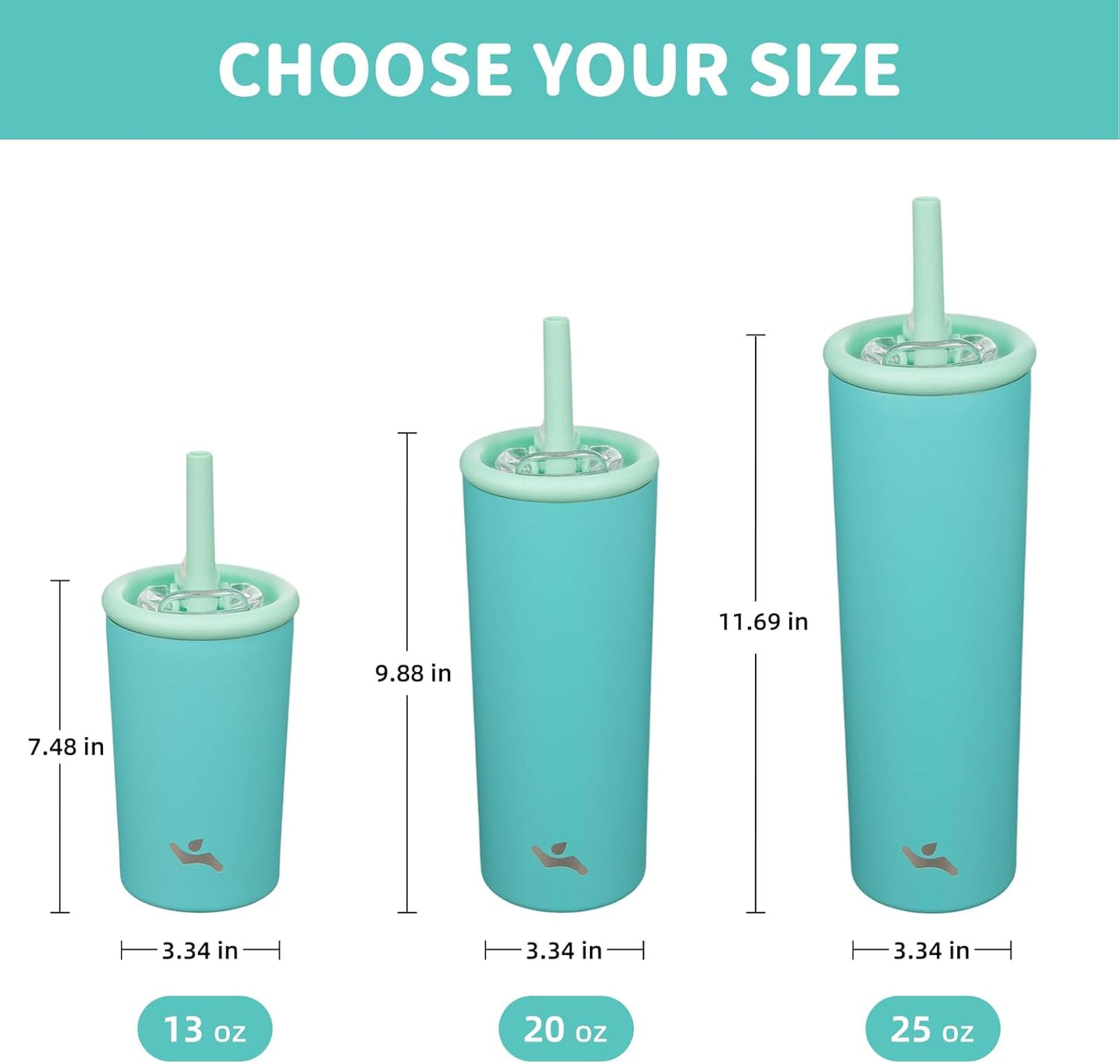 20 oz Insulated Stainless Steel Water Bottle for Coffee & Water | BPA-free, leak-proof reusable bottle with straw lid for coffee, iced drinks, office, travel & daily hydration