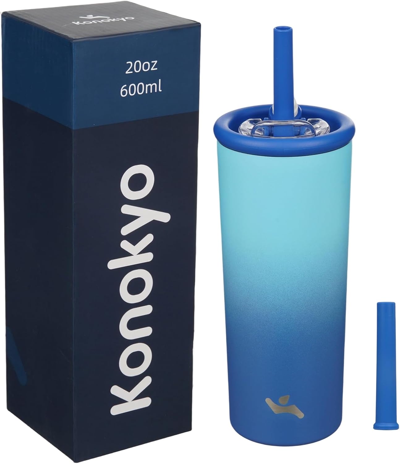 20 oz Insulated Stainless Steel Water Bottle for Coffee & Water | BPA-free, leak-proof reusable bottle with straw lid for coffee, iced drinks, office, travel & daily hydration