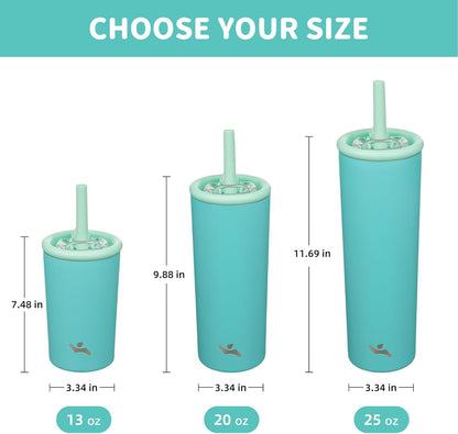 20 oz Insulated Stainless Steel Water Bottle for Coffee & Water | BPA-free, leak-proof reusable bottle with straw lid for coffee, iced drinks, office, travel & daily hydration