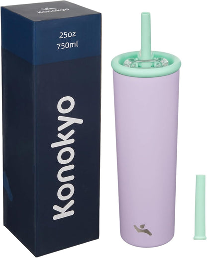 20 oz Insulated Stainless Steel Water Bottle for Coffee & Water | BPA-free, leak-proof reusable bottle with straw lid for coffee, iced drinks, office, travel & daily hydration