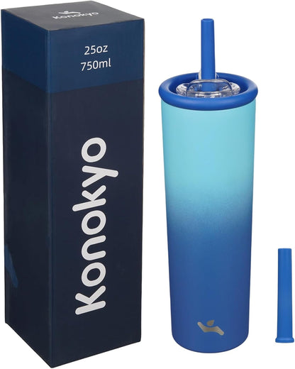20 oz Insulated Stainless Steel Water Bottle for Coffee & Water | BPA-free, leak-proof reusable bottle with straw lid for coffee, iced drinks, office, travel & daily hydration