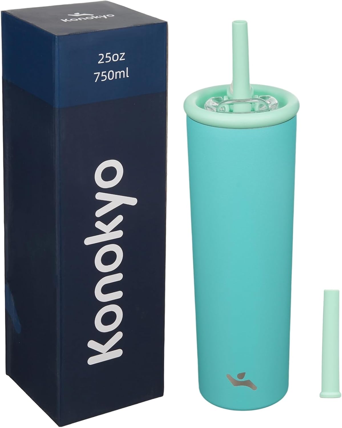 20 oz Insulated Stainless Steel Water Bottle for Coffee & Water | BPA-free, leak-proof reusable bottle with straw lid for coffee, iced drinks, office, travel & daily hydration
