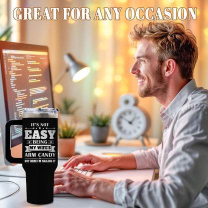 Wolf Tumbler 40oz, Insulated Wolf Cup Gifts for Man | Wolves Tumbler with Pine Trees Leakproof, Animal Print Water Bottle for Dad, Fathers Day Ideal Gifts for Wolf Lovers, 1 Pack