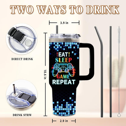 Wolf Tumbler 40oz, Insulated Wolf Cup Gifts for Man | Wolves Tumbler with Pine Trees Leakproof, Animal Print Water Bottle for Dad, Fathers Day Ideal Gifts for Wolf Lovers, 1 Pack