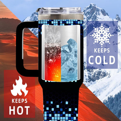 Wolf Tumbler 40oz, Insulated Wolf Cup Gifts for Man | Wolves Tumbler with Pine Trees Leakproof, Animal Print Water Bottle for Dad, Fathers Day Ideal Gifts for Wolf Lovers, 1 Pack