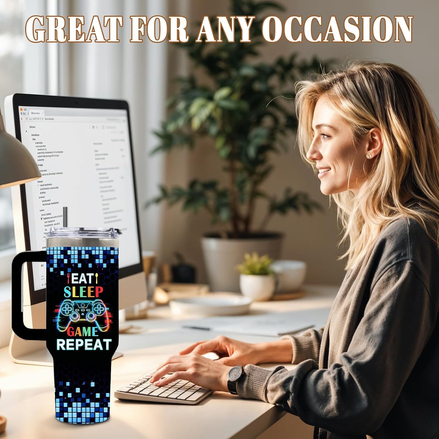 Wolf Tumbler 40oz, Insulated Wolf Cup Gifts for Man | Wolves Tumbler with Pine Trees Leakproof, Animal Print Water Bottle for Dad, Fathers Day Ideal Gifts for Wolf Lovers, 1 Pack
