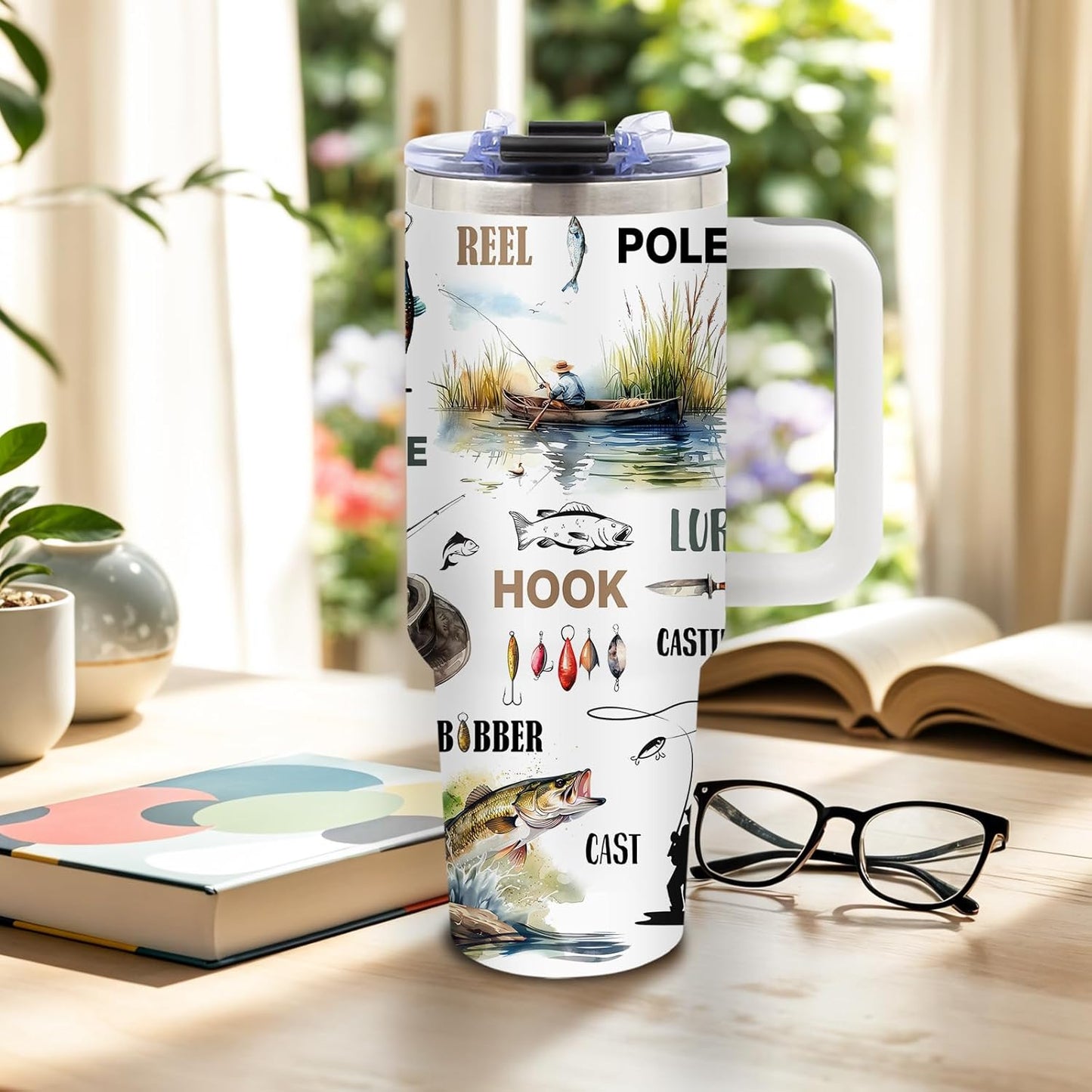 Wolf Tumbler 40oz, Insulated Wolf Cup Gifts for Man | Wolves Tumbler with Pine Trees Leakproof, Animal Print Water Bottle for Dad, Fathers Day Ideal Gifts for Wolf Lovers, 1 Pack