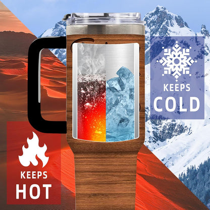 Wolf Tumbler 40oz, Insulated Wolf Cup Gifts for Man | Wolves Tumbler with Pine Trees Leakproof, Animal Print Water Bottle for Dad, Fathers Day Ideal Gifts for Wolf Lovers, 1 Pack