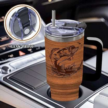 Wolf Tumbler 40oz, Insulated Wolf Cup Gifts for Man | Wolves Tumbler with Pine Trees Leakproof, Animal Print Water Bottle for Dad, Fathers Day Ideal Gifts for Wolf Lovers, 1 Pack