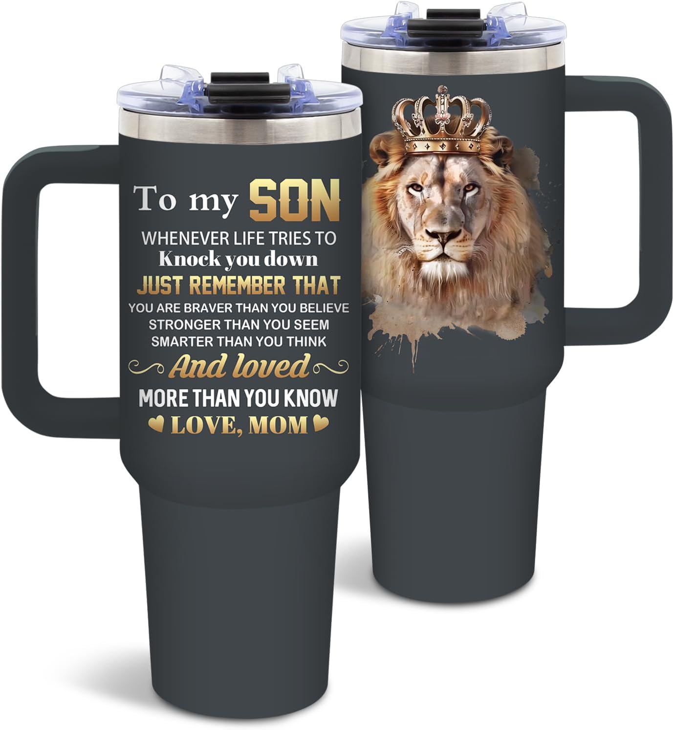 Wolf Tumbler 40oz, Insulated Wolf Cup Gifts for Man | Wolves Tumbler with Pine Trees Leakproof, Animal Print Water Bottle for Dad, Fathers Day Ideal Gifts for Wolf Lovers, 1 Pack
