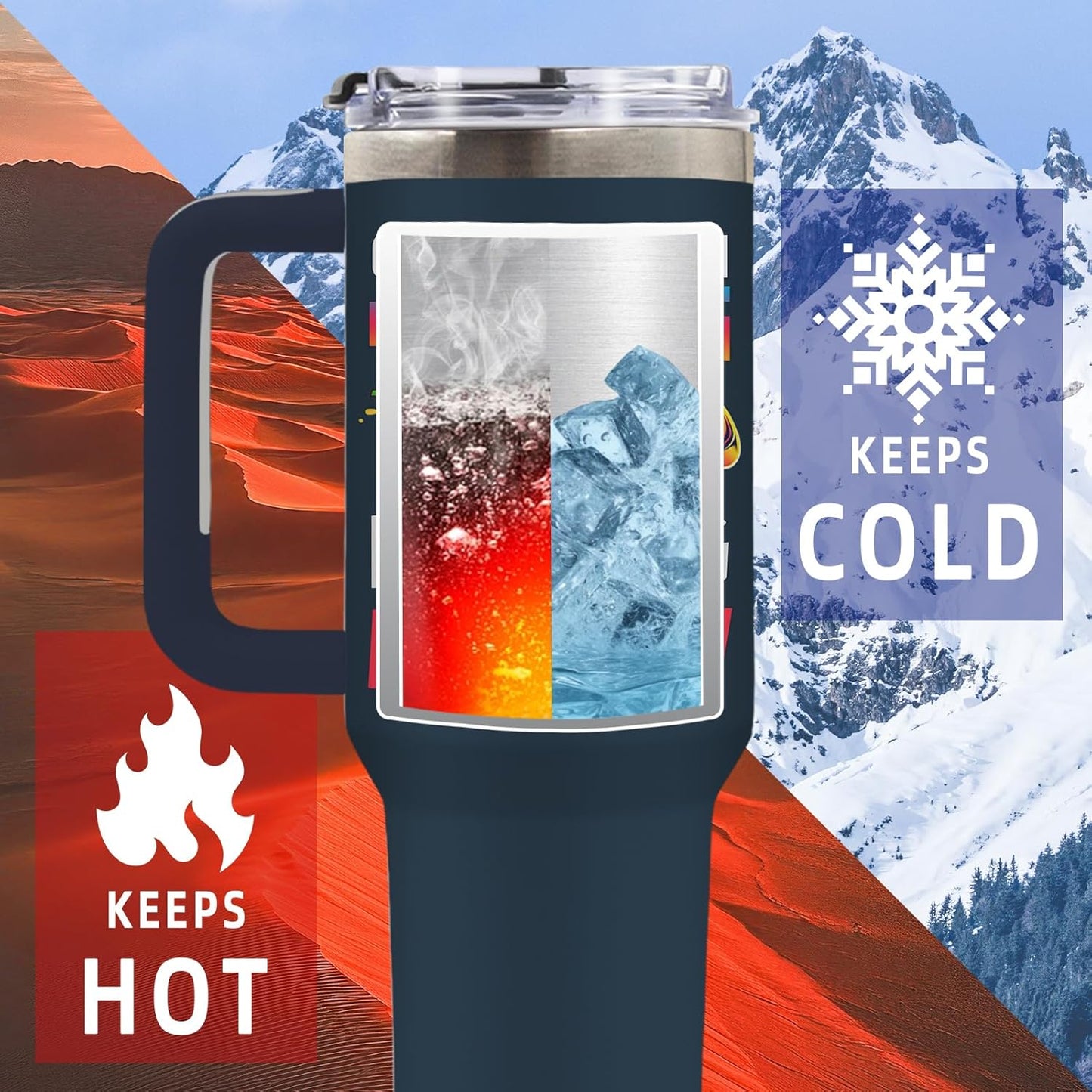 Wolf Tumbler 40oz, Insulated Wolf Cup Gifts for Man | Wolves Tumbler with Pine Trees Leakproof, Animal Print Water Bottle for Dad, Fathers Day Ideal Gifts for Wolf Lovers, 1 Pack