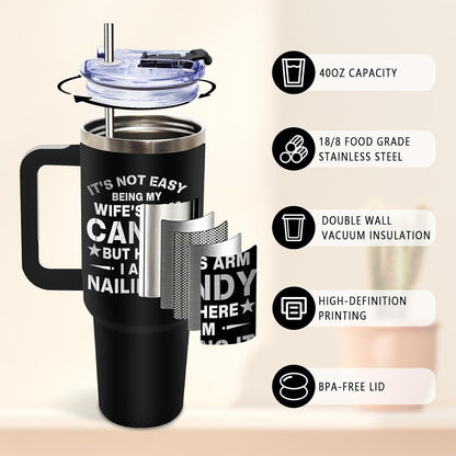 Wolf Tumbler 40oz, Insulated Wolf Cup Gifts for Man | Wolves Tumbler with Pine Trees Leakproof, Animal Print Water Bottle for Dad, Fathers Day Ideal Gifts for Wolf Lovers, 1 Pack