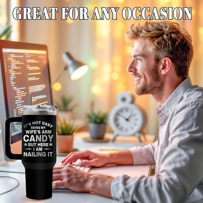 Wolf Tumbler 40oz, Insulated Wolf Cup Gifts for Man | Wolves Tumbler with Pine Trees Leakproof, Animal Print Water Bottle for Dad, Fathers Day Ideal Gifts for Wolf Lovers, 1 Pack
