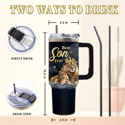 Wolf Tumbler 40oz, Insulated Wolf Cup Gifts for Man | Wolves Tumbler with Pine Trees Leakproof, Animal Print Water Bottle for Dad, Fathers Day Ideal Gifts for Wolf Lovers, 1 Pack
