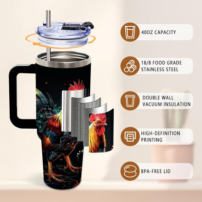 Wolf Tumbler 40oz, Insulated Wolf Cup Gifts for Man | Wolves Tumbler with Pine Trees Leakproof, Animal Print Water Bottle for Dad, Fathers Day Ideal Gifts for Wolf Lovers, 1 Pack
