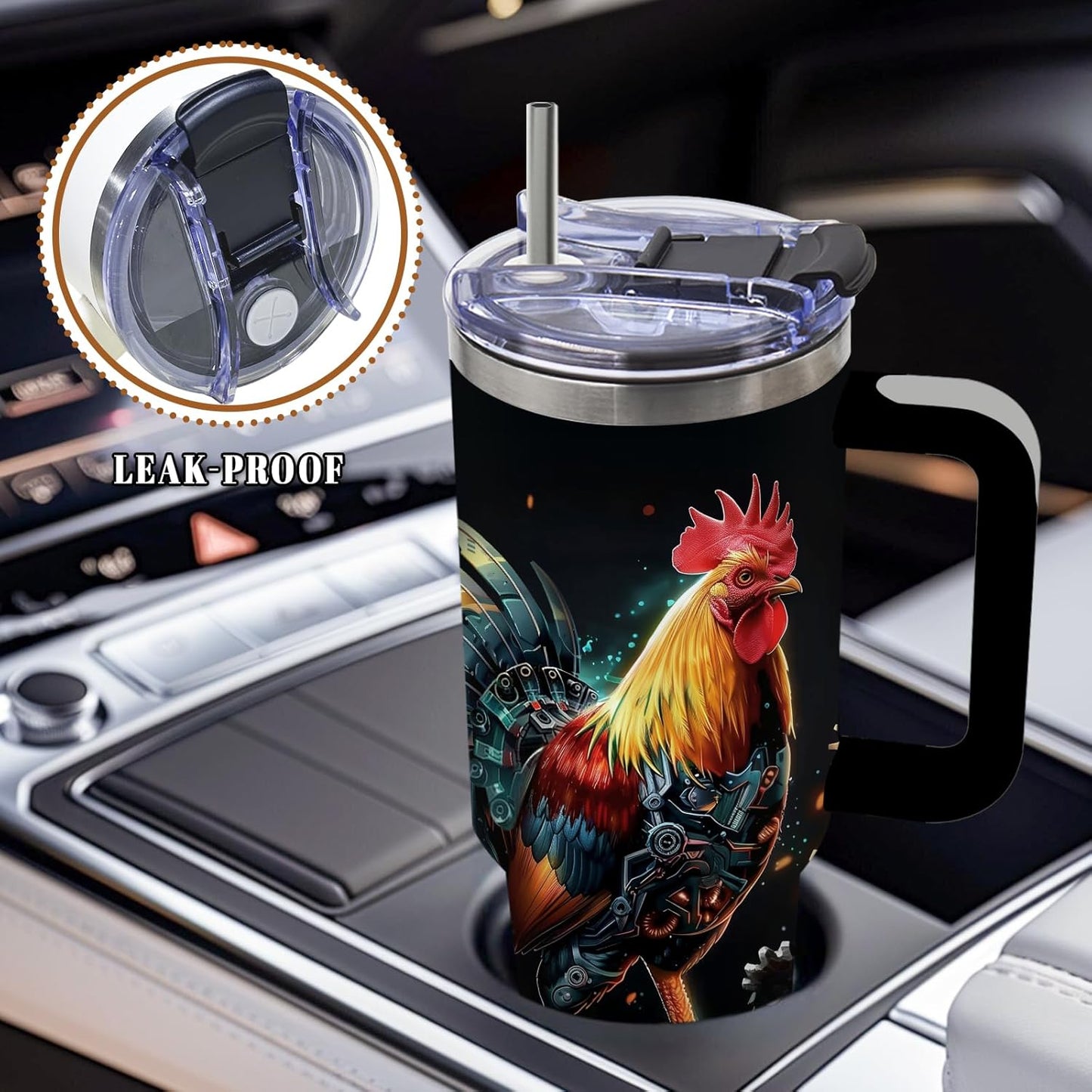 Wolf Tumbler 40oz, Insulated Wolf Cup Gifts for Man | Wolves Tumbler with Pine Trees Leakproof, Animal Print Water Bottle for Dad, Fathers Day Ideal Gifts for Wolf Lovers, 1 Pack