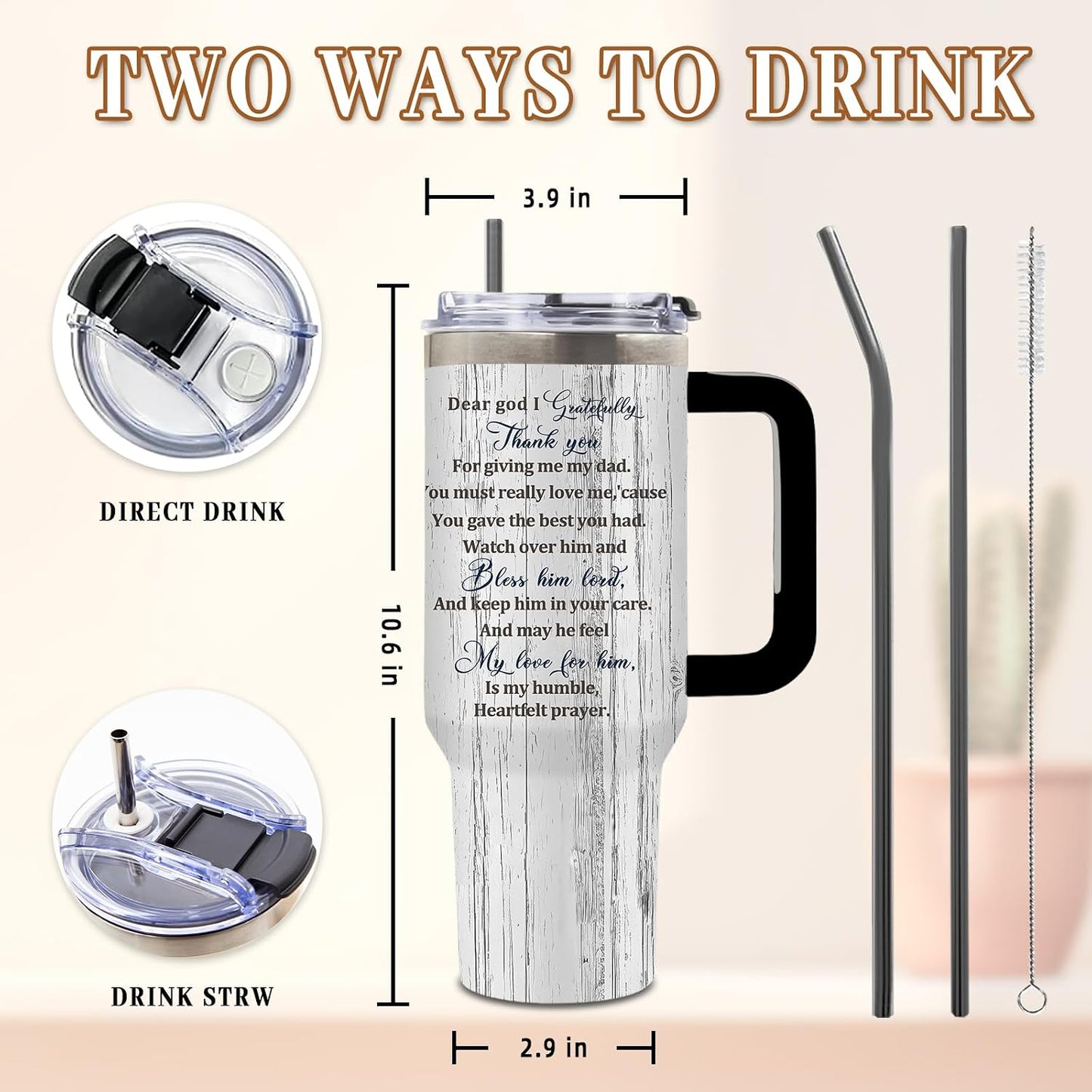 Wolf Tumbler 40oz, Insulated Wolf Cup Gifts for Man | Wolves Tumbler with Pine Trees Leakproof, Animal Print Water Bottle for Dad, Fathers Day Ideal Gifts for Wolf Lovers, 1 Pack