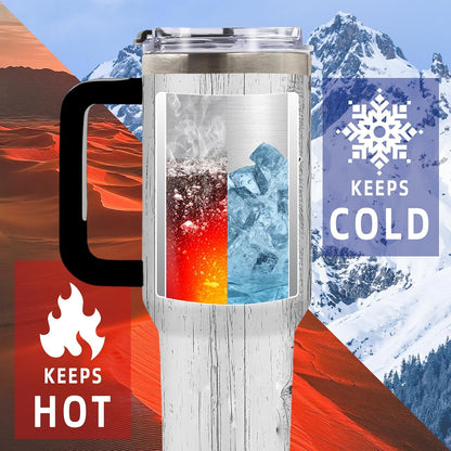 Wolf Tumbler 40oz, Insulated Wolf Cup Gifts for Man | Wolves Tumbler with Pine Trees Leakproof, Animal Print Water Bottle for Dad, Fathers Day Ideal Gifts for Wolf Lovers, 1 Pack