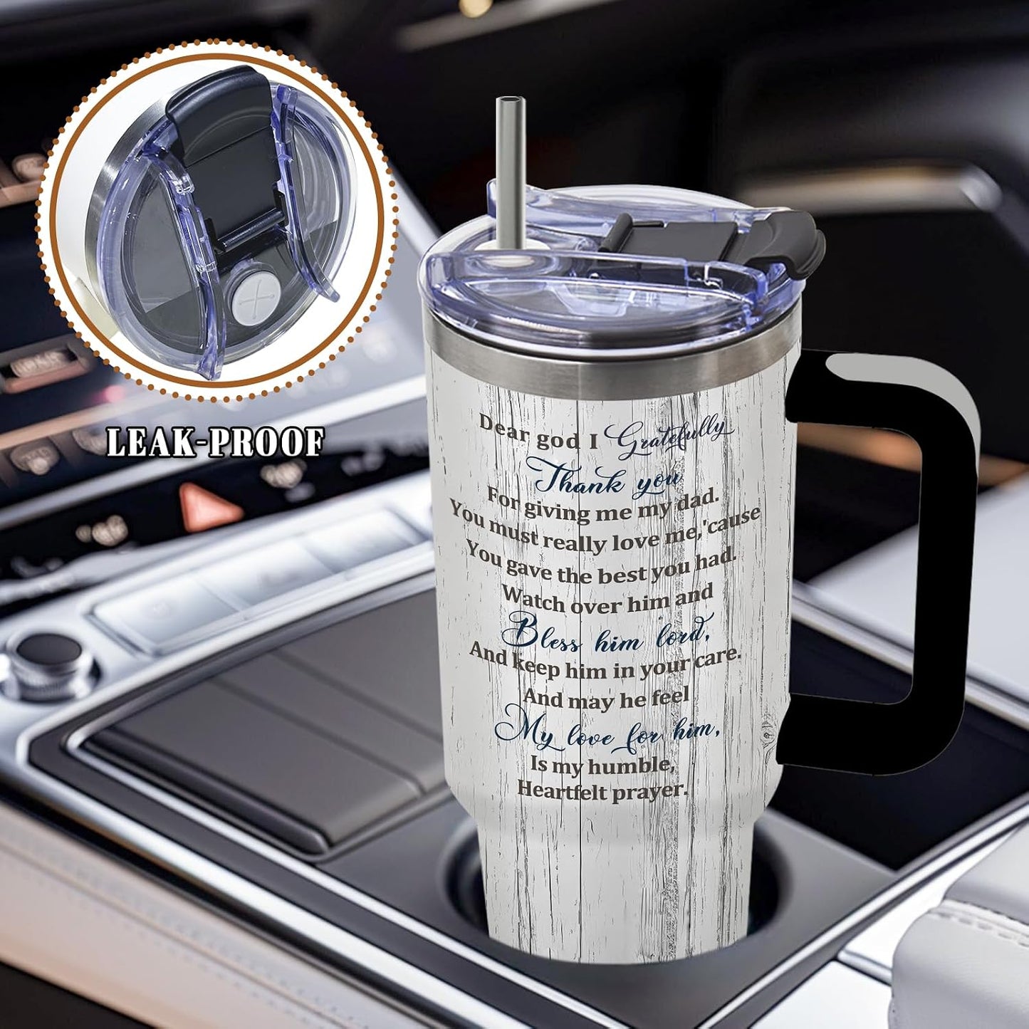 Wolf Tumbler 40oz, Insulated Wolf Cup Gifts for Man | Wolves Tumbler with Pine Trees Leakproof, Animal Print Water Bottle for Dad, Fathers Day Ideal Gifts for Wolf Lovers, 1 Pack