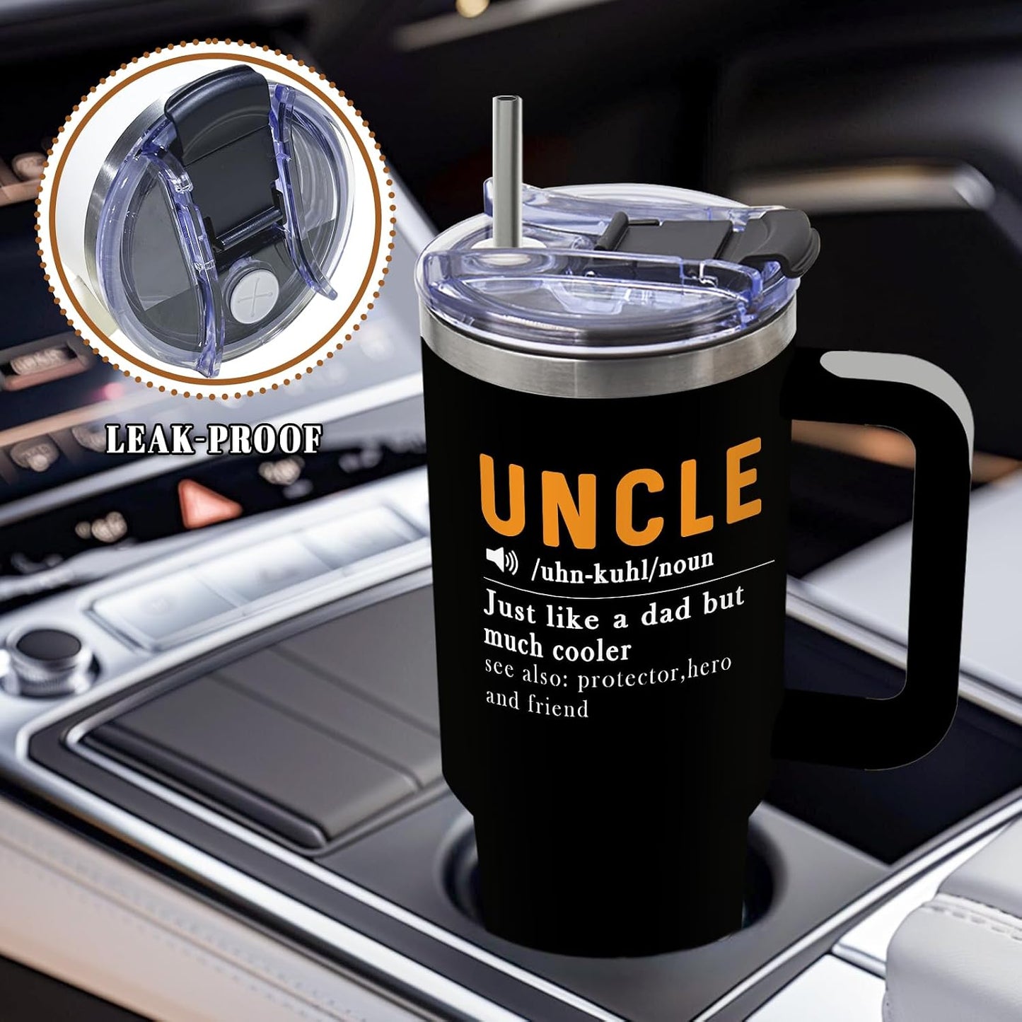 Wolf Tumbler 40oz, Insulated Wolf Cup Gifts for Man | Wolves Tumbler with Pine Trees Leakproof, Animal Print Water Bottle for Dad, Fathers Day Ideal Gifts for Wolf Lovers, 1 Pack
