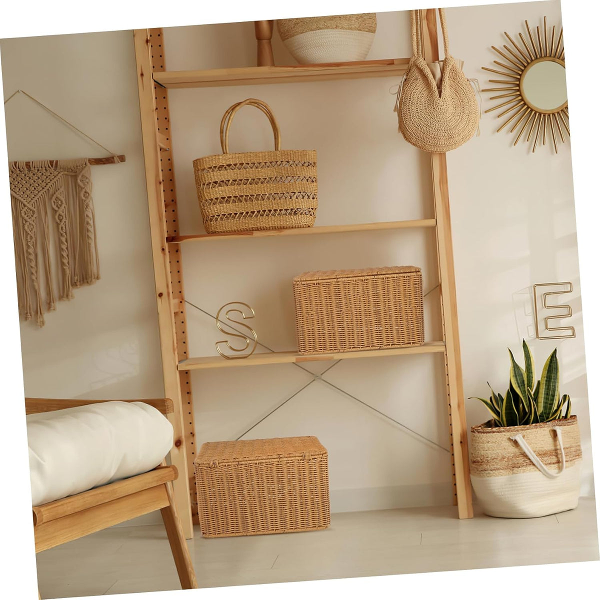 Woven Storage Basket with Lid, Large Cube for Toys and Sundries