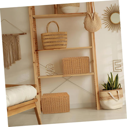 Woven Storage Basket with Lid, Large Cube for Toys and Sundries