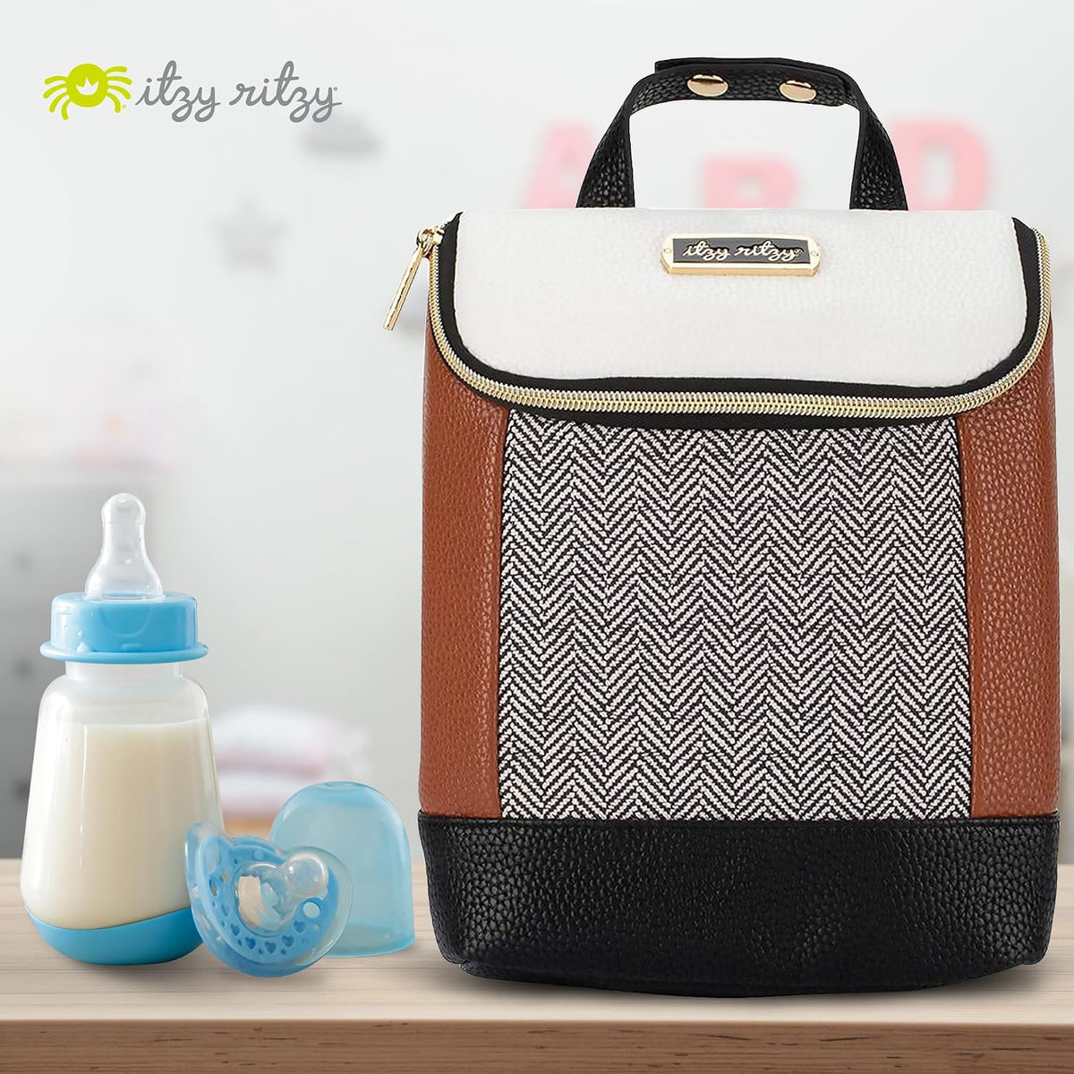 Insulated Bottle Bag, Holds 3 Baby Milk Bottles (Milk & Honey)