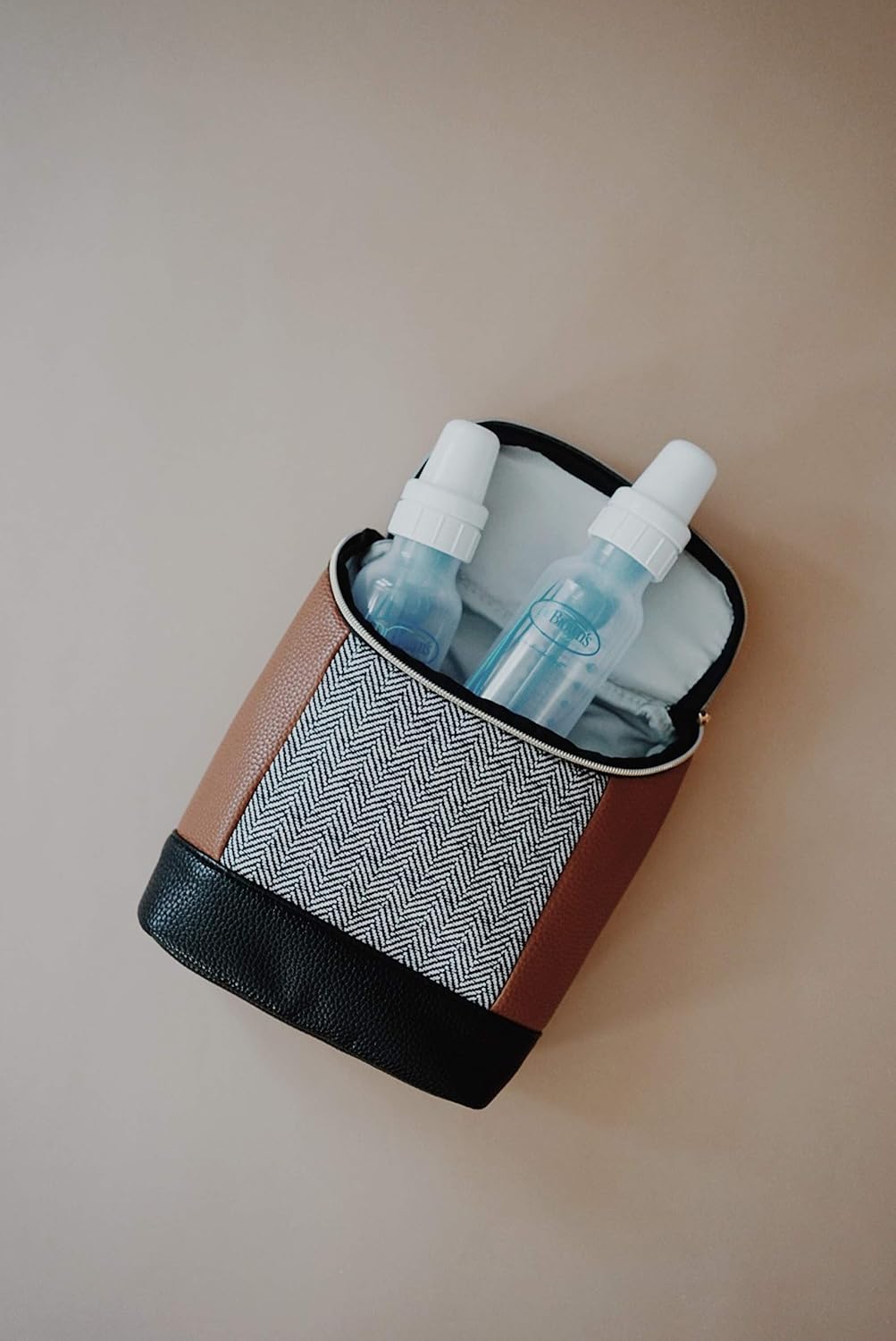 Insulated Bottle Bag, Holds 3 Baby Milk Bottles (Milk & Honey)