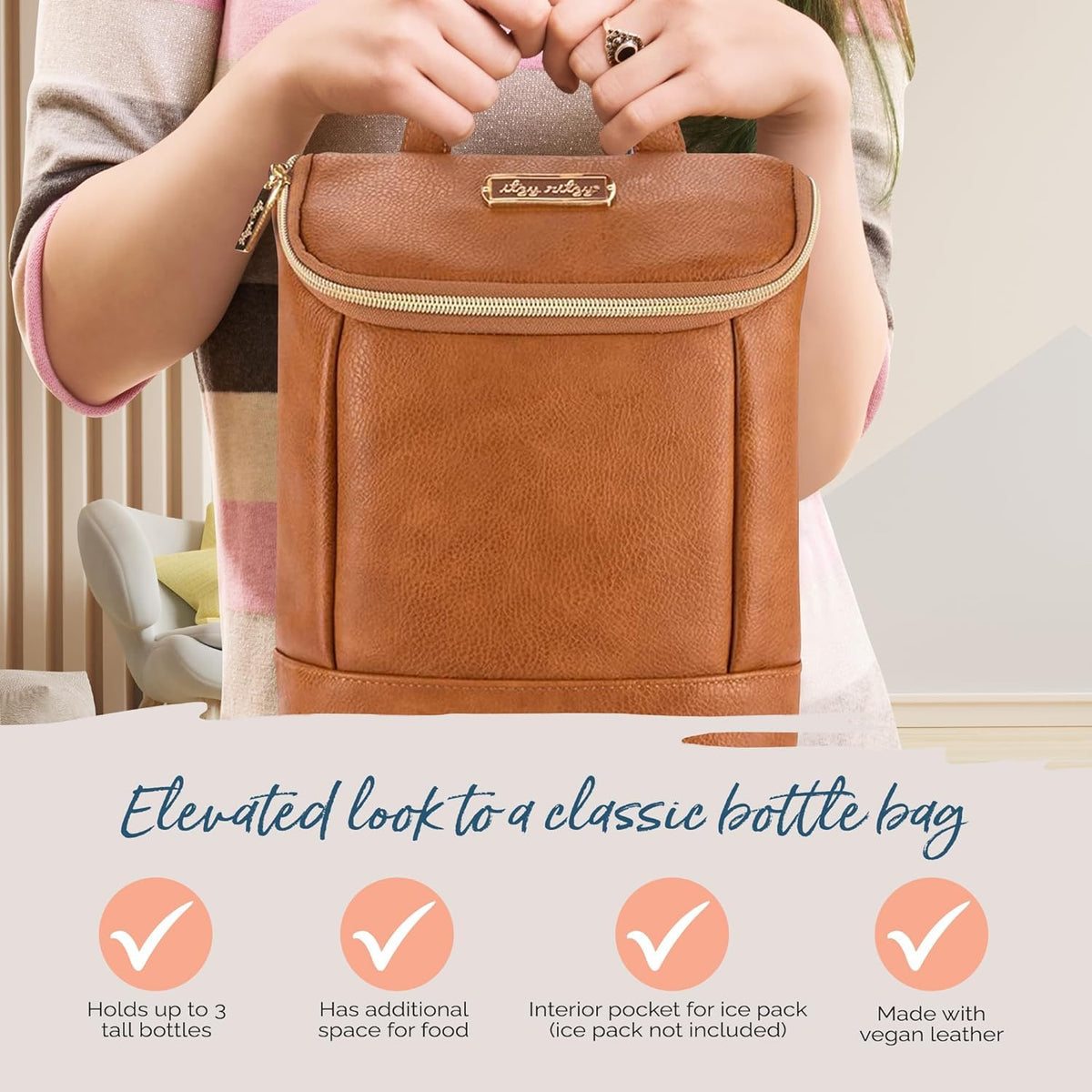 Insulated Bottle Bag, Holds 3 Baby Milk Bottles (Milk & Honey)