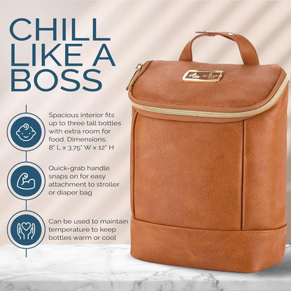 Insulated Bottle Bag, Holds 3 Baby Milk Bottles (Milk & Honey)