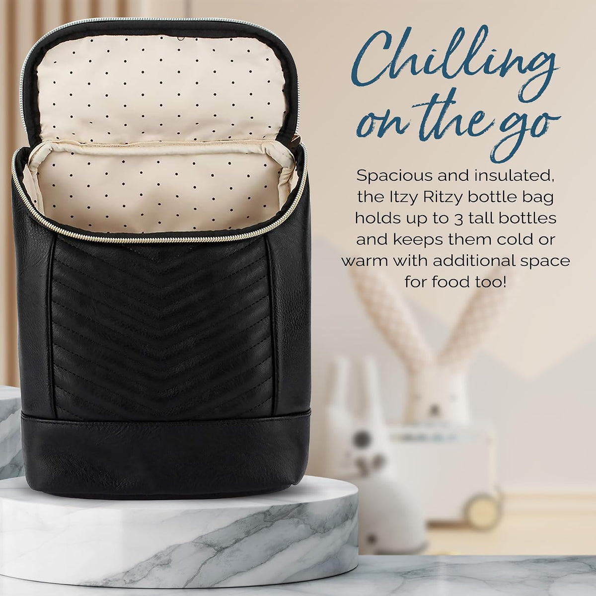 Insulated Bottle Bag, Holds 3 Baby Milk Bottles (Milk & Honey)