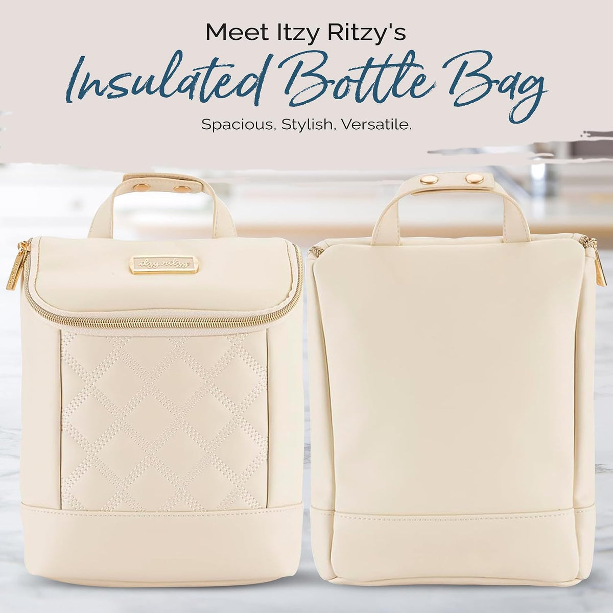 Insulated Bottle Bag, Holds 3 Baby Milk Bottles (Milk & Honey)