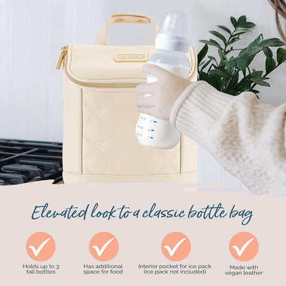Insulated Bottle Bag, Holds 3 Baby Milk Bottles (Milk & Honey)
