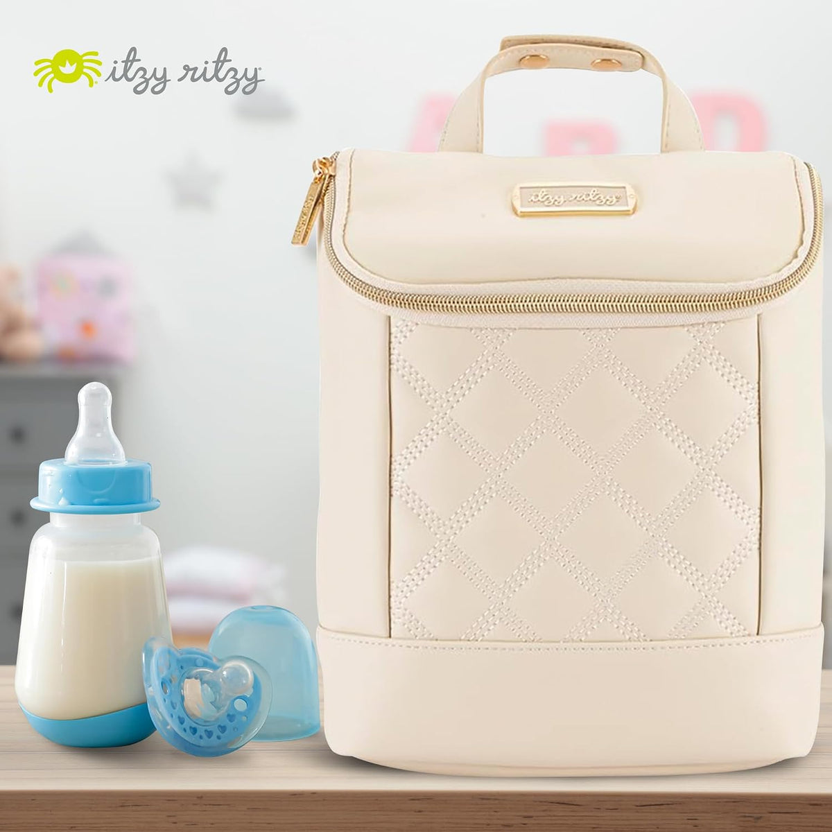 Insulated Bottle Bag, Holds 3 Baby Milk Bottles (Milk & Honey)