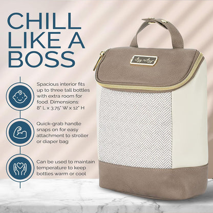 Insulated Bottle Bag, Holds 3 Baby Milk Bottles (Milk & Honey)