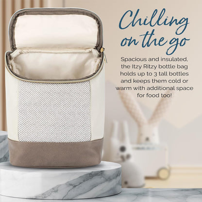 Insulated Bottle Bag, Holds 3 Baby Milk Bottles (Milk & Honey)