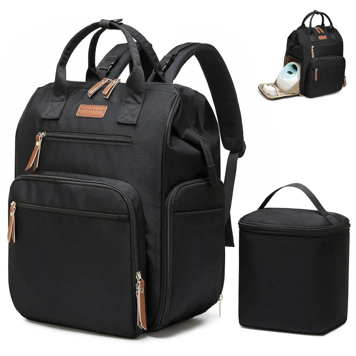 Extra Large Breast Pump Bag & Insulated Cooler, Dual-Deck Design