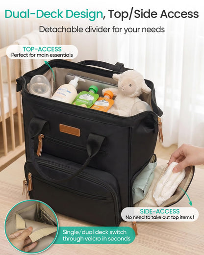 Extra Large Breast Pump Bag & Insulated Cooler, Dual-Deck Design