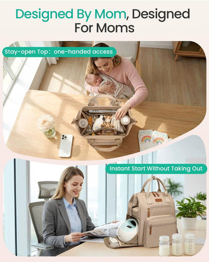 Extra Large Breast Pump Bag & Insulated Cooler, Dual-Deck Design