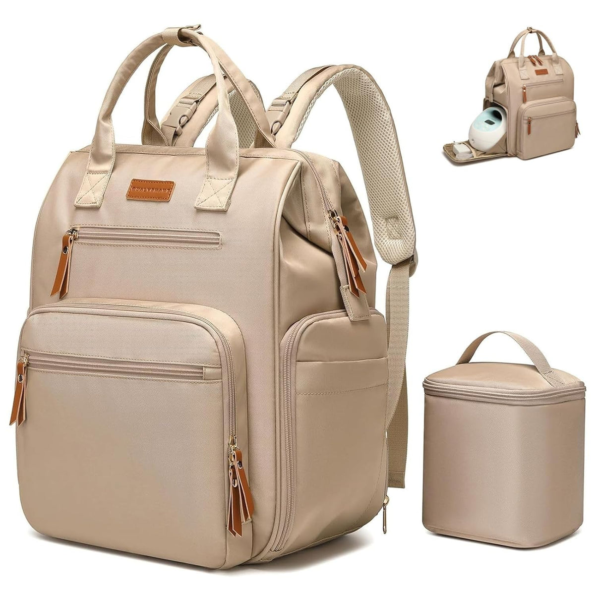 Extra Large Breast Pump Bag & Insulated Cooler, Dual-Deck Design