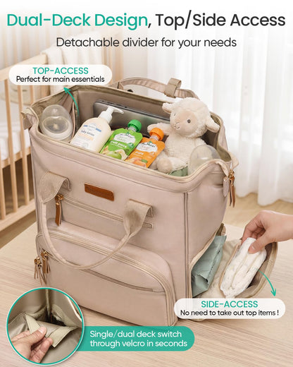 Extra Large Breast Pump Bag & Insulated Cooler, Dual-Deck Design