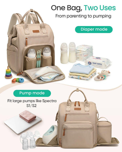 Extra Large Breast Pump Bag & Insulated Cooler, Dual-Deck Design