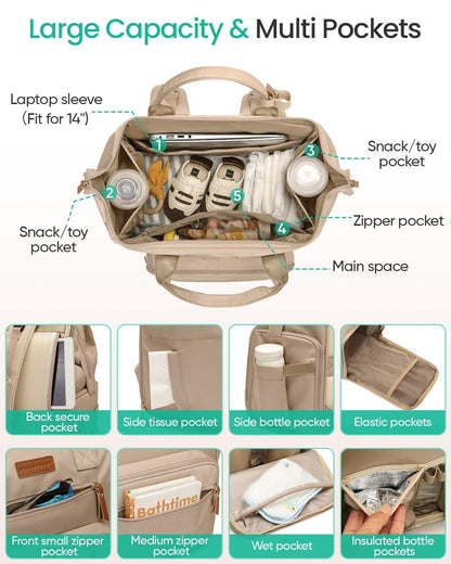 Extra Large Breast Pump Bag & Insulated Cooler, Dual-Deck Design
