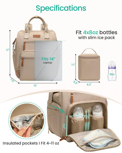 Extra Large Breast Pump Bag & Insulated Cooler, Dual-Deck Design